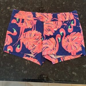 Lilly Pulitzer Navy & Coral Flamingo Print Shorts